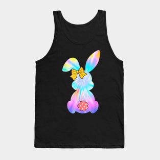 Cute Bunny Rabbit Tie Dye Bow Tie Easter Day Girls Womens Tank Top